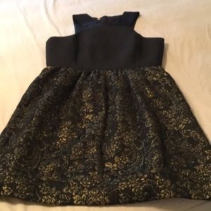 Anthropologie Black and Gold Cocktail Dress